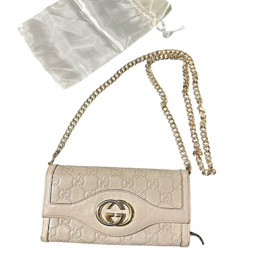 Gucci Guccissima interlocking G long wallet ivory
